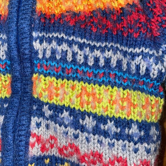 Gap Colorful  Infant Zip Up Cardigan Hooded Sweater Nordic Design 6-12 months - Picture 2 of 9